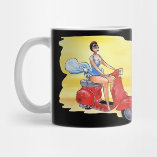 Girl On Bike With Dog Mug